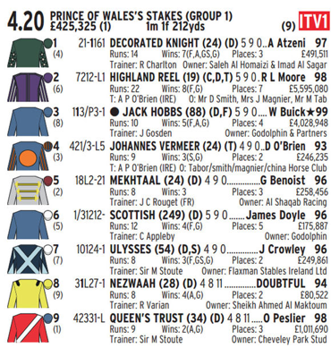 Race cards - how to understand them