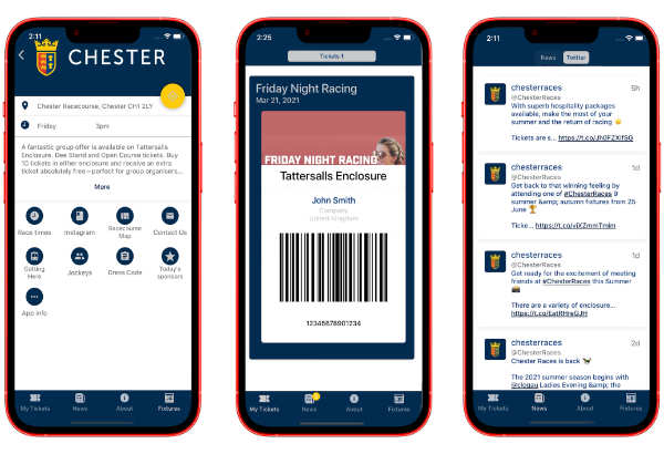 Chester racecourse app screenshots