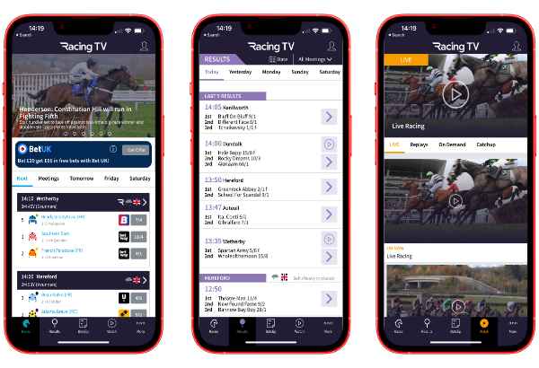 Racing TV app images