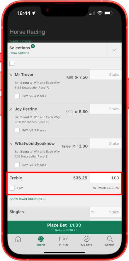 treble accumulator bet